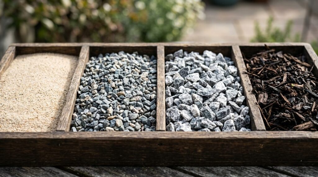 Close-up product photography of high-quality loose garden ma